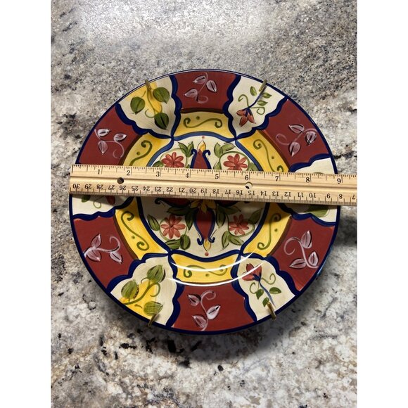 Pier 1 Vallarta Dinner Plate Handpainted Earthenware Colorful Floral Boho Decor - Picture 5 of 6